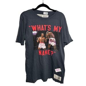 Roots of Fight Muhammad Ali Whats My Name Graphic T-Shirt Mens Medium Black New